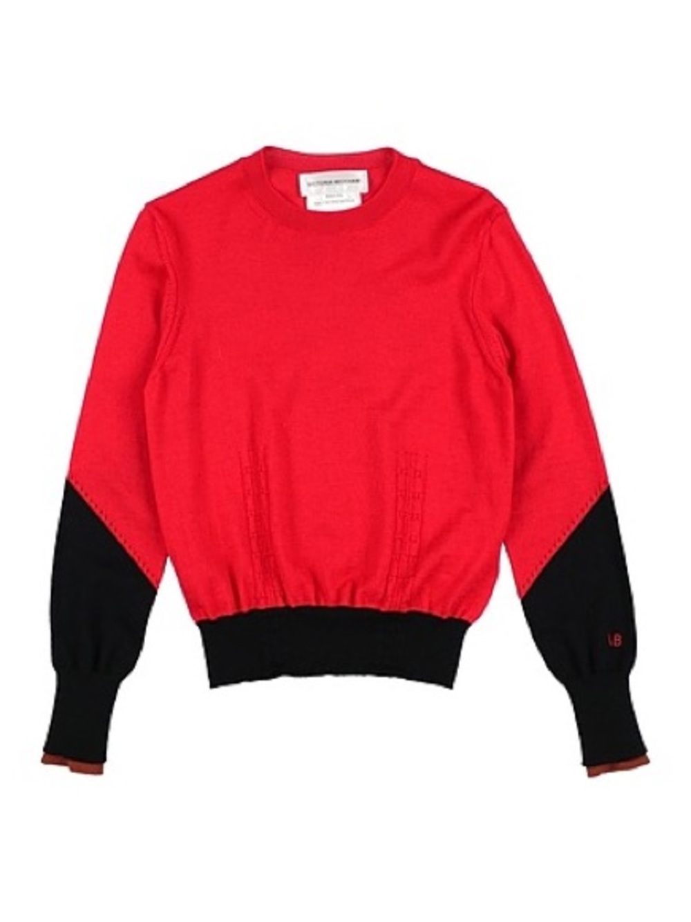 Victoria Beckham Color Block Girl’s Crewneck Sweater.  8-10 Years. 100% Wool.